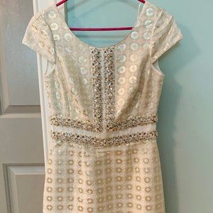 Boden Gold/Champagne dress with bead details, New w/ tags, size 2. $50